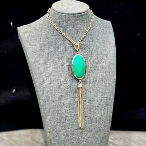 Vintage PD Premier Design Signed Chain Tassel Reversible Gold Pendant Necklace